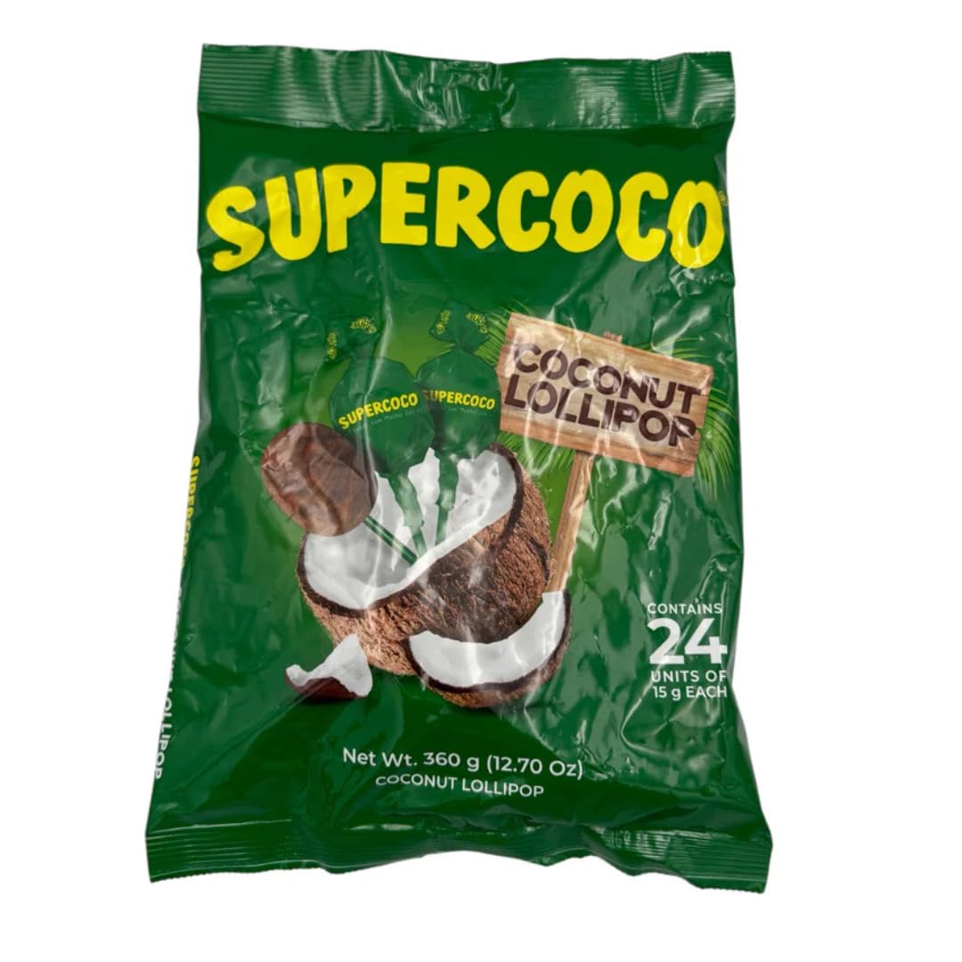 Amazon.com : Supercoco Coconut Lollipop 24 Count - Bom bon De Coco